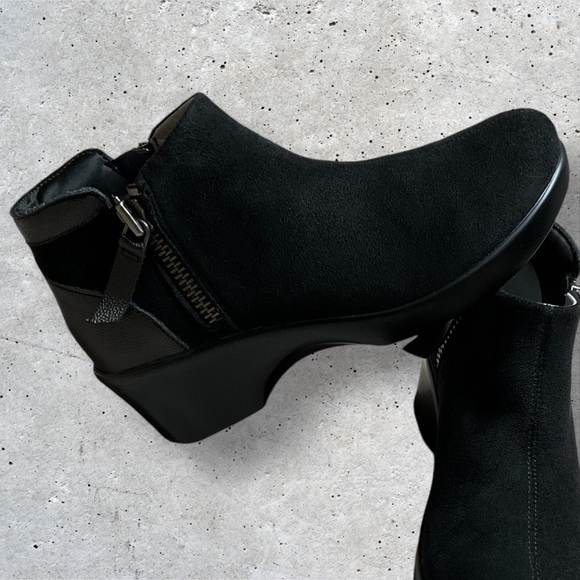 Alegria Womens Sloan Black Suede Leather Ankle Bootie Double Zip Size 7 - 7.5 - Picture 5 of 12